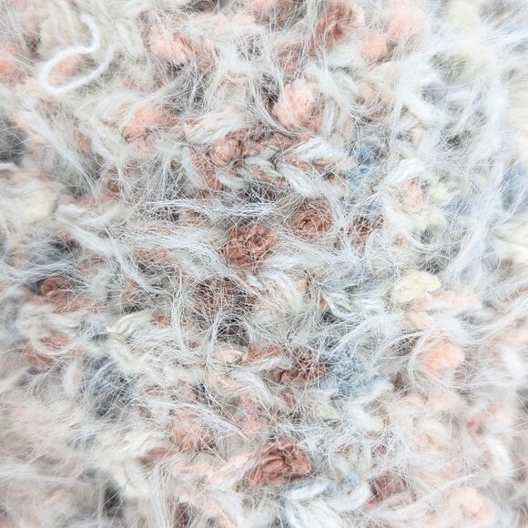 Lush Lovely Time Blush Pink Fuzzy Cropped Oversized Knit Sweater Size Large - Picture 7 of 7